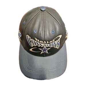 Vintage Dallas Cowboys Pro Elite Leather Strapback Hat Unstructured Made in USA